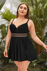 Maillot de bain bikini à volants avec empiècement en maille Plus